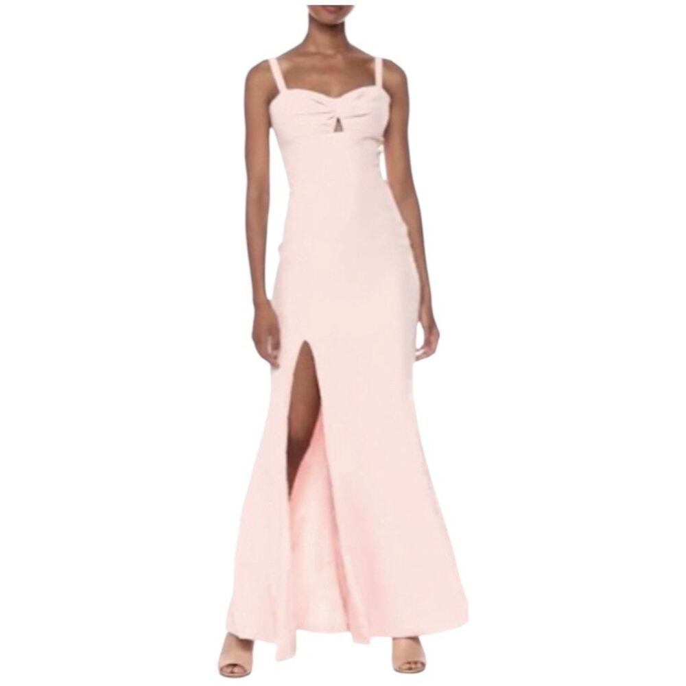 Dress the Population NEW Brooke Twist Front Dress Sz XL Women’s Blush Pink Maxi